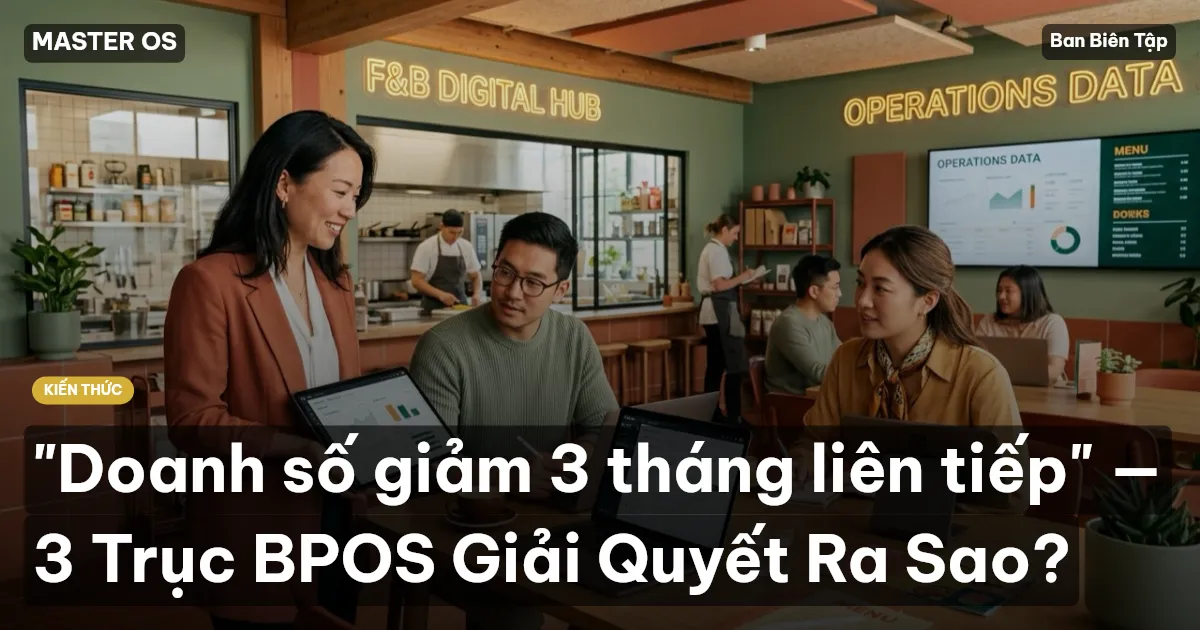 "Doanh số giảm 3 tháng liên tiếp" — 3 Trục BPOS Giải Quyết Ra Sao?