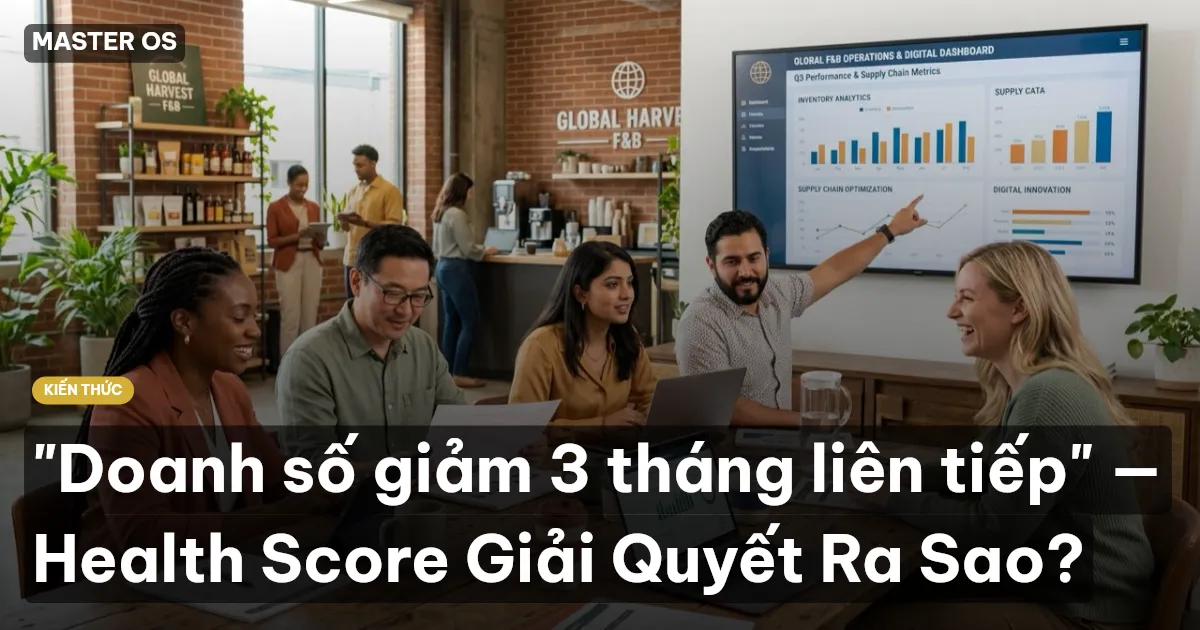 "Doanh số giảm 3 tháng liên tiếp" — Health Score Giải Quyết Ra Sao?