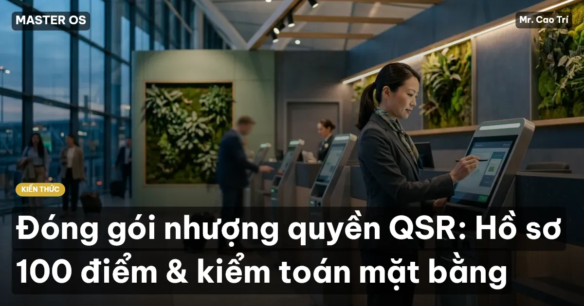 Đóng gói nhượng quyền QSR: Hồ sơ 100 điểm & kiểm toán mặt bằng
