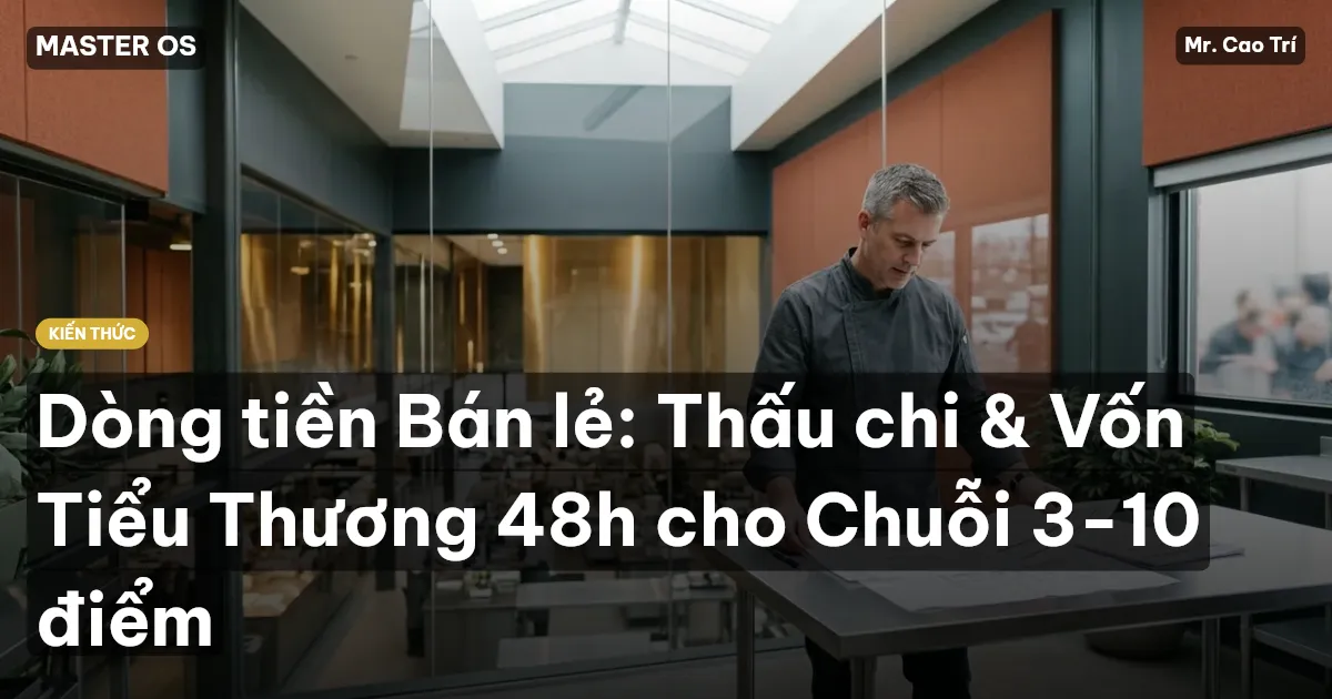 Dòng tiền Bán lẻ: Thấu chi & Vốn Tiểu Thương 48h cho Chuỗi 3-10 điểm