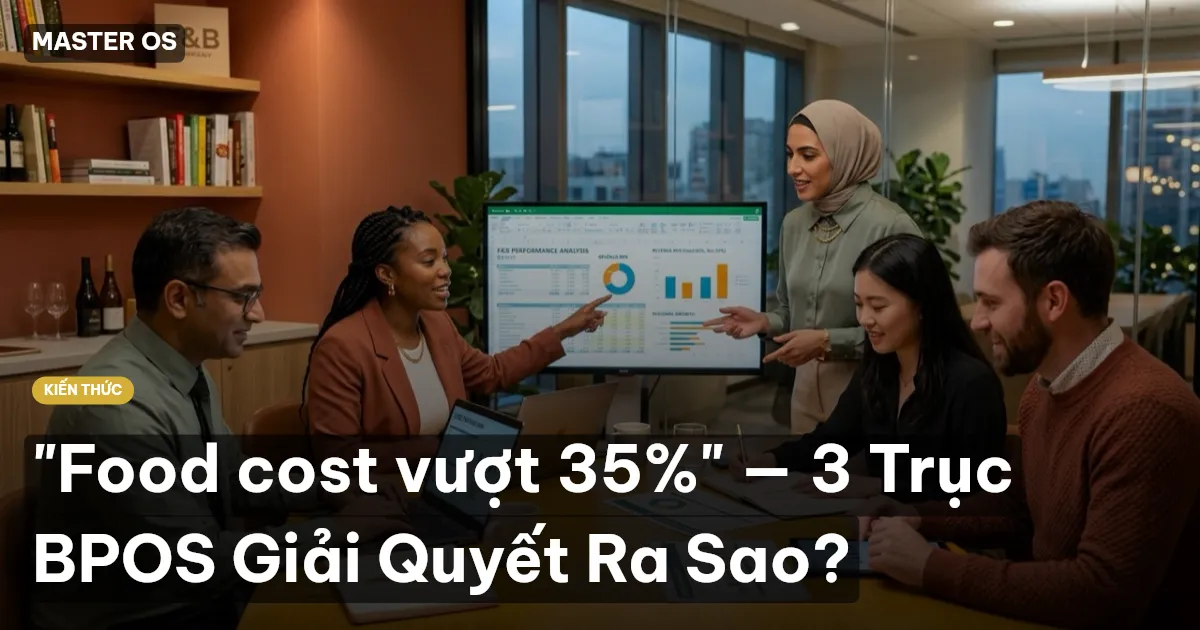 "Food cost vượt 35%" — 3 Trục BPOS Giải Quyết Ra Sao?