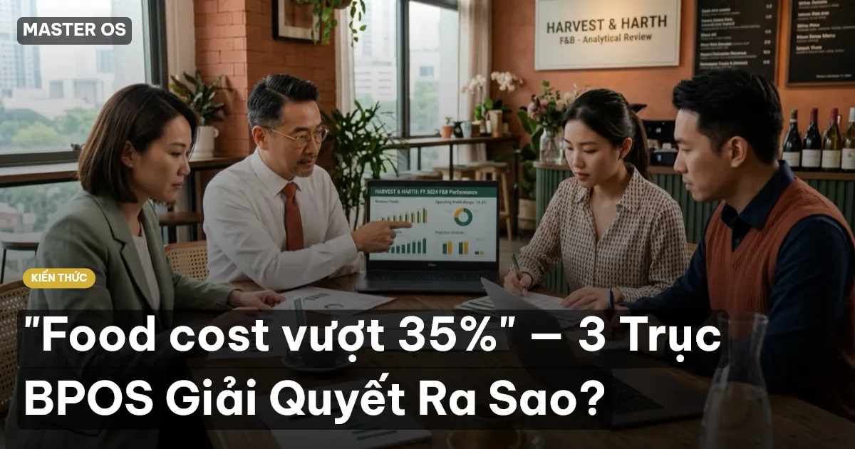"Food cost vượt 35%" — 3 Trục BPOS Giải Quyết Ra Sao?