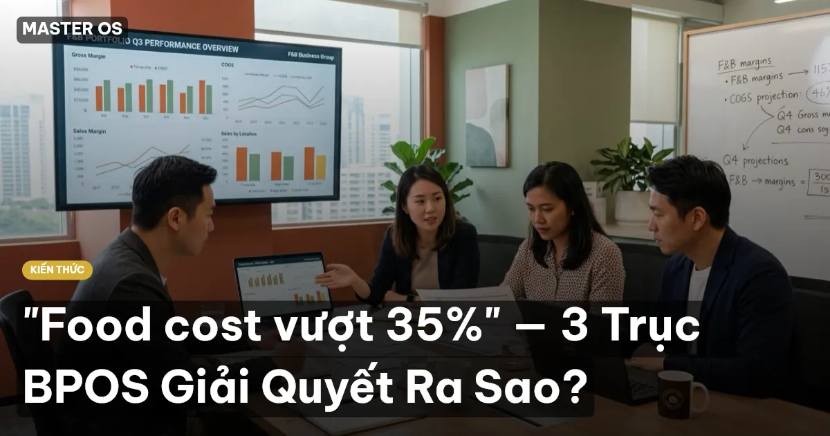 "Food cost vượt 35%" — 3 Trục BPOS Giải Quyết Ra Sao?