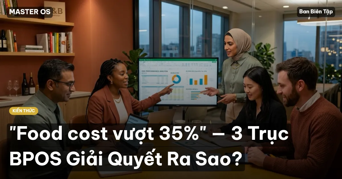"Food cost vượt 35%" — 3 Trục BPOS Giải Quyết Ra Sao?