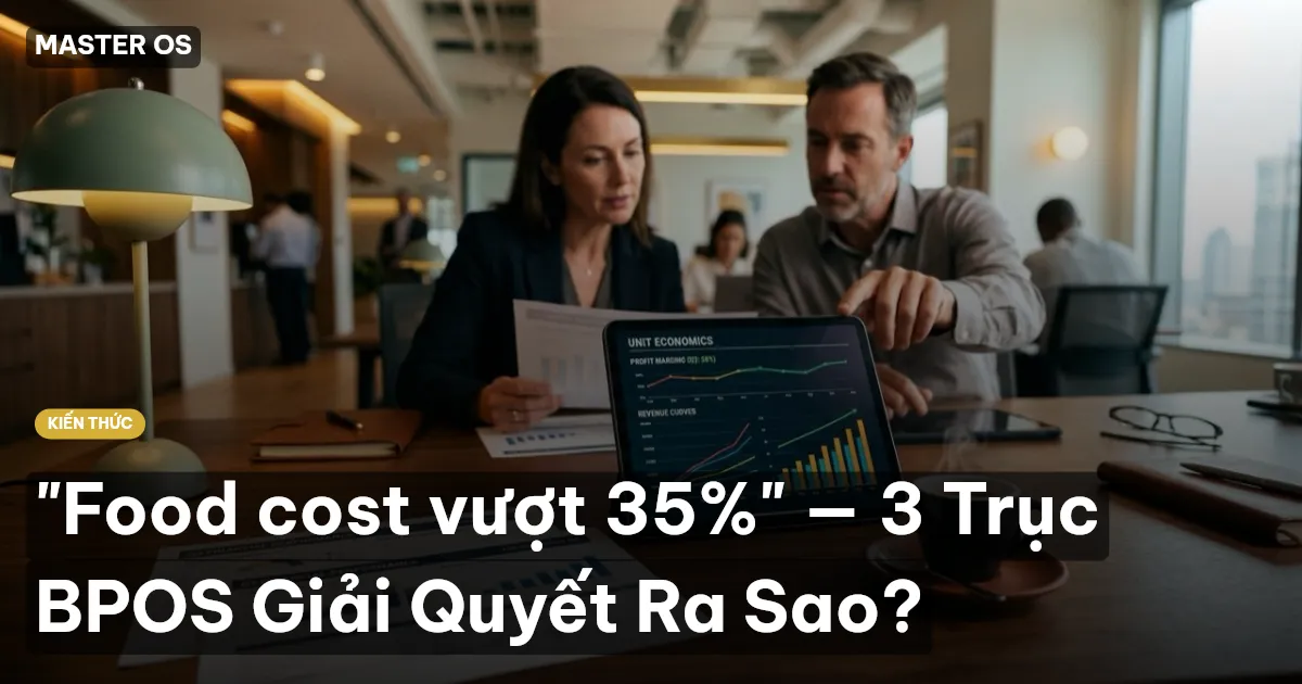 "Food cost vượt 35%" — 3 Trục BPOS Giải Quyết Ra Sao?