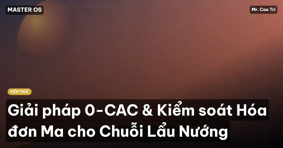 Giải pháp 0-CAC & Kiểm soát Hóa đơn Ma cho Chuỗi Lẩu Nướng