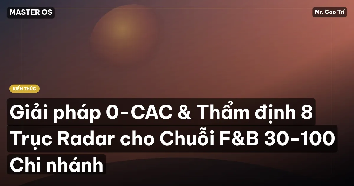 Giải pháp 0-CAC & Thẩm định 8 Trục Radar cho Chuỗi F&B 30-100 Chi nhánh