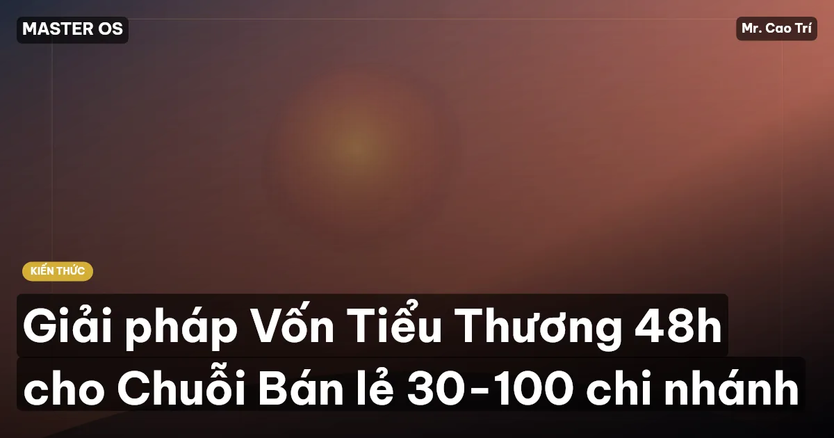 Giải pháp Vốn Tiểu Thương 48h cho Chuỗi Bán lẻ 30-100 chi nhánh