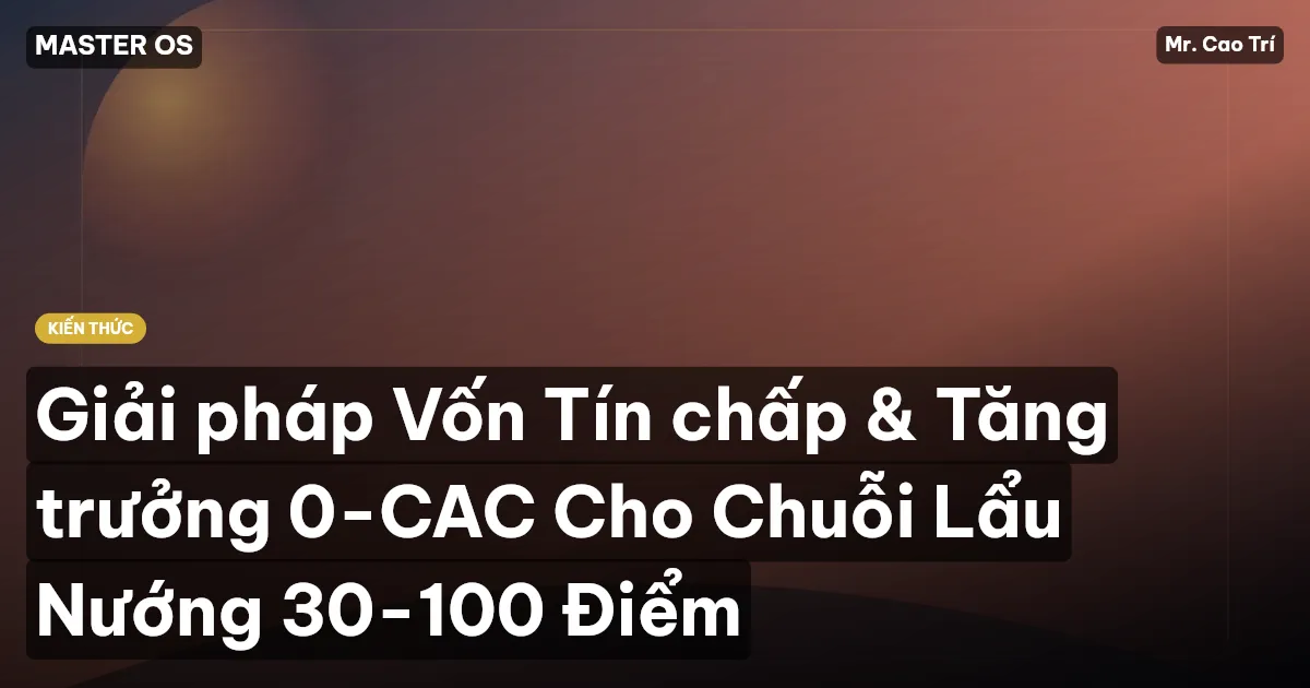 Giải pháp Vốn Tín chấp & Tăng trưởng 0-CAC Cho Chuỗi Lẩu Nướng 30-100 Điểm