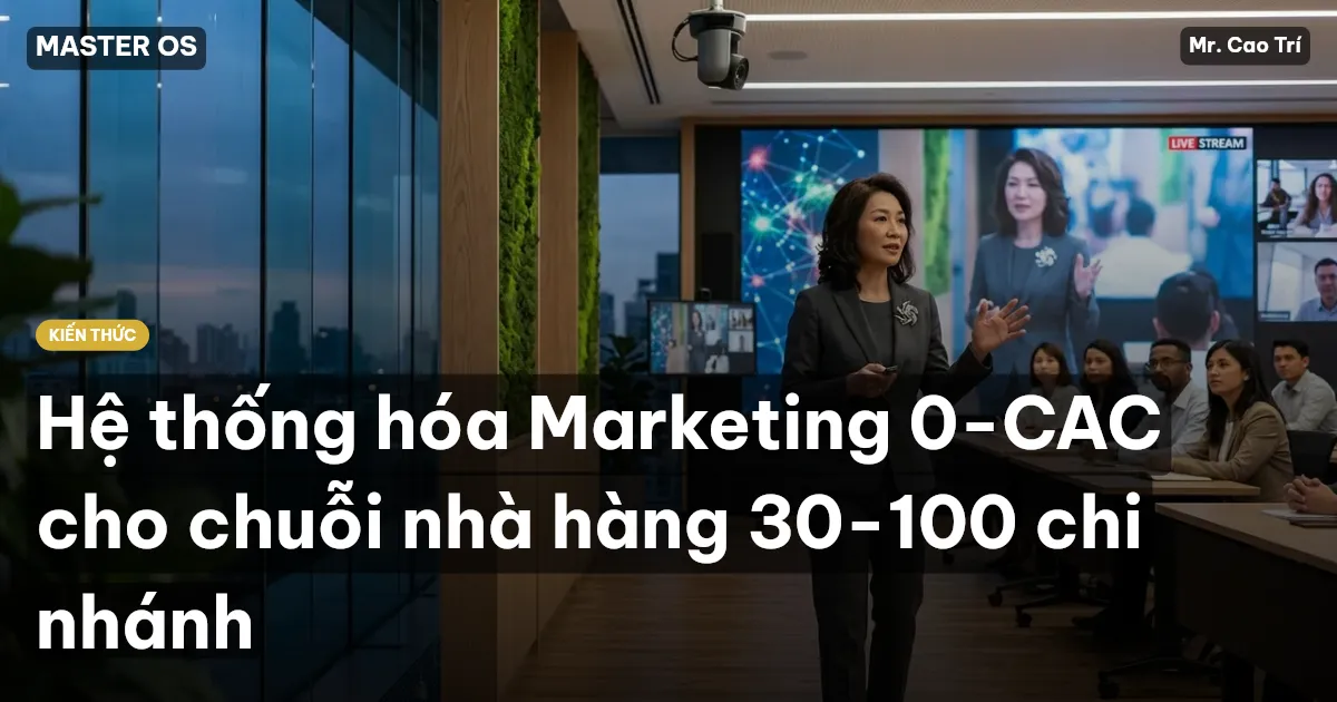 Hệ thống hóa Marketing 0-CAC cho chuỗi nhà hàng 30-100 chi nhánh