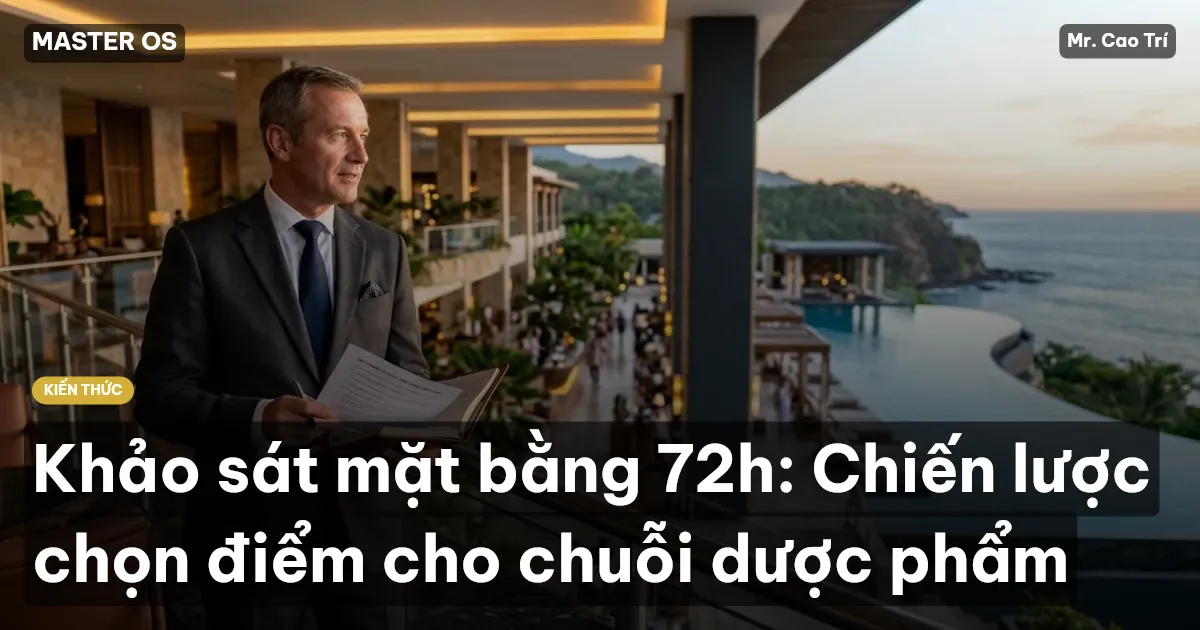 Khảo sát mặt bằng 72h: Chiến lược chọn điểm cho chuỗi dược phẩm