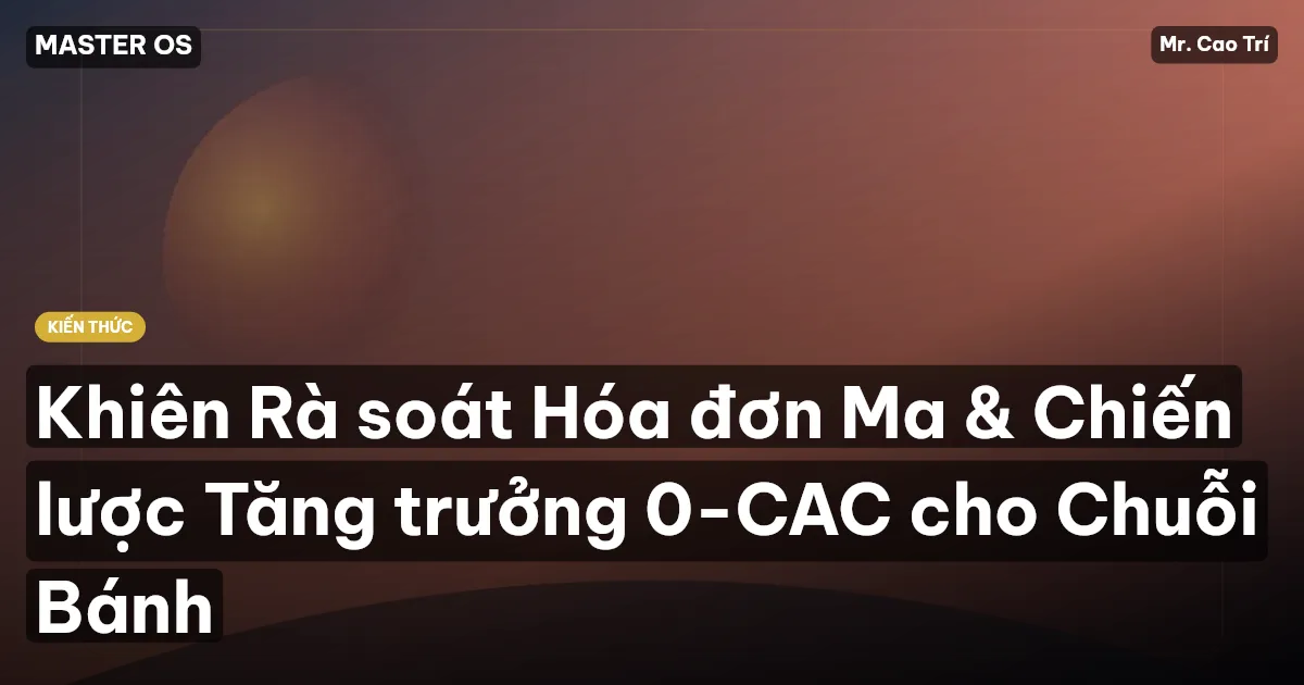 Khiên Rà soát Hóa đơn Ma & Chiến lược Tăng trưởng 0-CAC cho Chuỗi Bánh