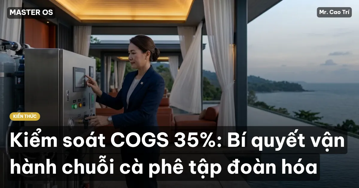 Kiểm soát COGS 35%: Bí quyết vận hành chuỗi cà phê tập đoàn hóa