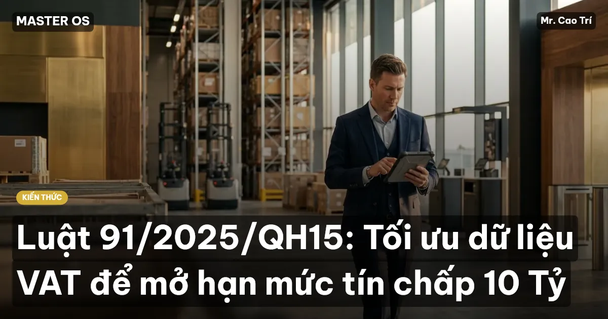 Luật 91/2025/QH15: Tối ưu dữ liệu VAT để mở hạn mức tín chấp 10 Tỷ
