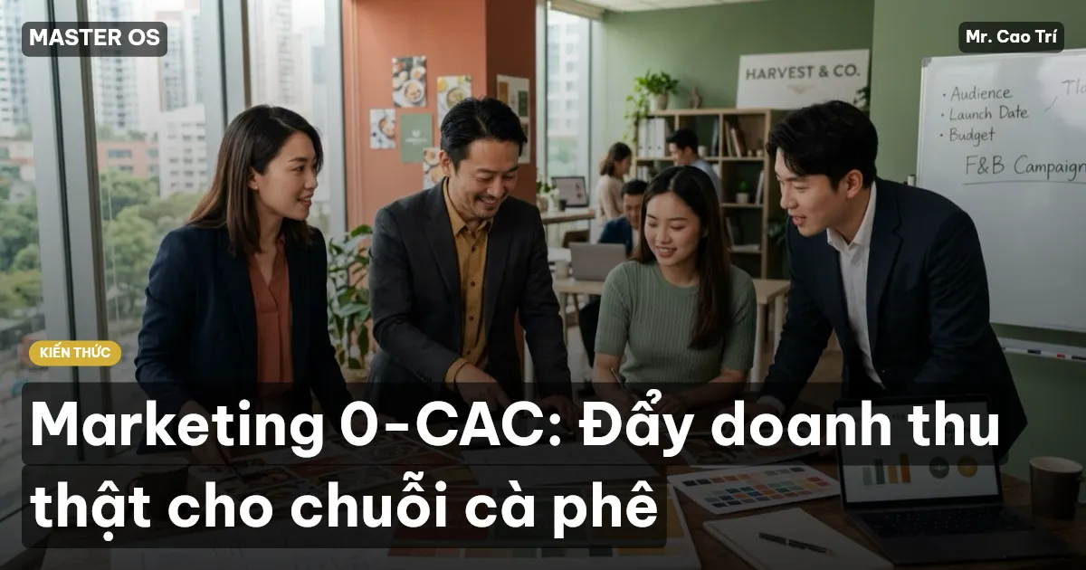 Marketing 0-CAC: Đẩy doanh thu thật cho chuỗi cà phê
