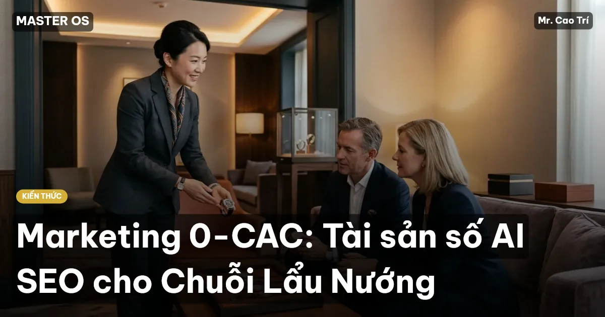 Marketing 0-CAC: Tài sản số AI SEO cho Chuỗi Lẩu Nướng