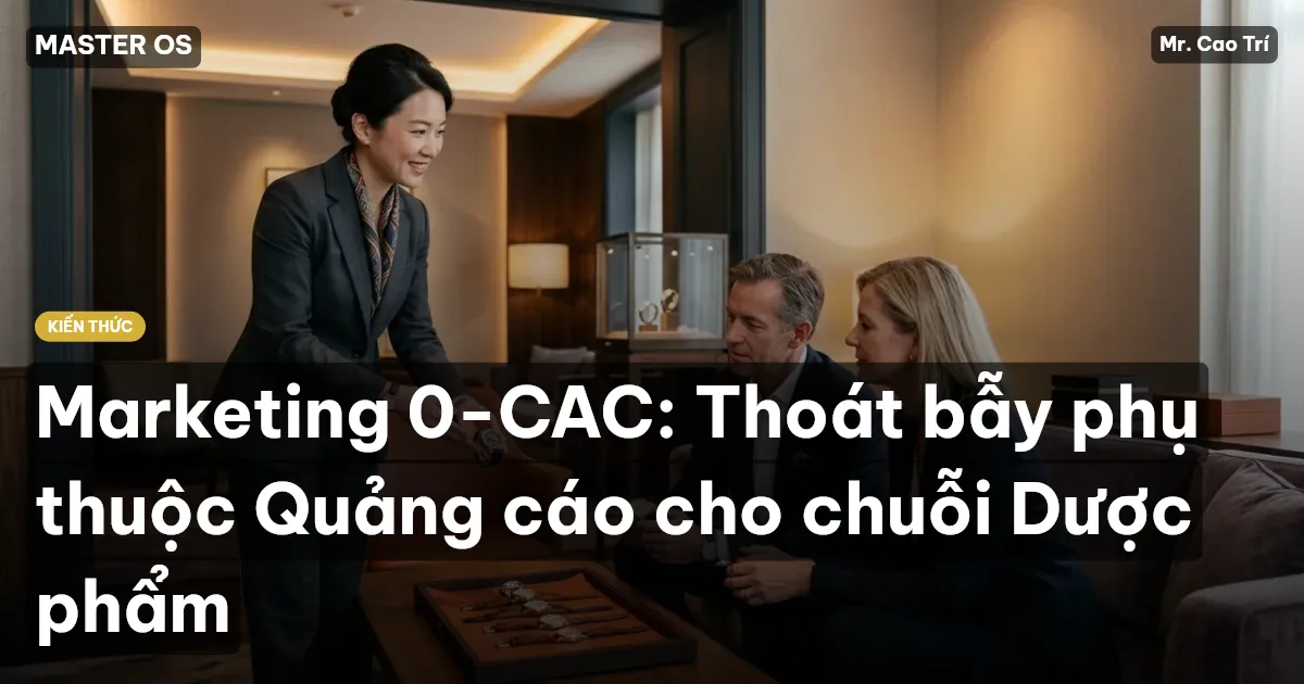 Marketing 0-CAC: Thoát bẫy phụ thuộc Quảng cáo cho chuỗi Dược phẩm