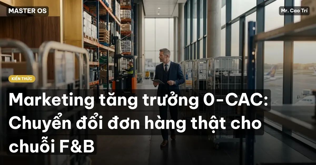 Marketing tăng trưởng 0-CAC: Chuyển đổi đơn hàng thật cho chuỗi F