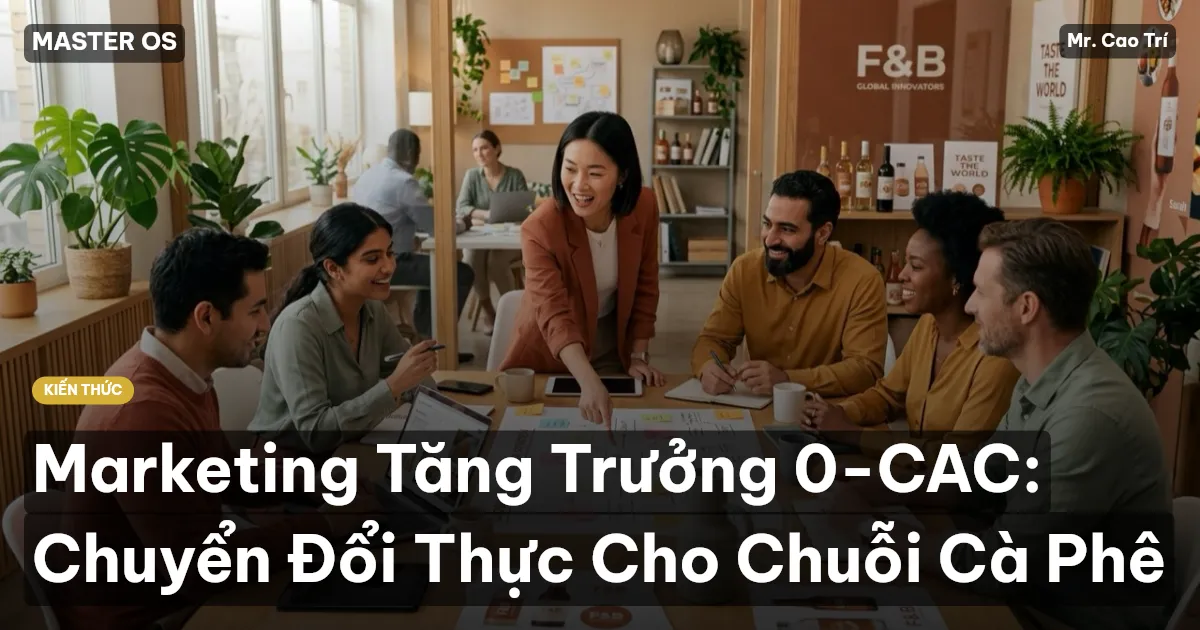 Marketing Tăng Trưởng 0-CAC: Chuyển Đổi Thực Cho Chuỗi Cà Phê