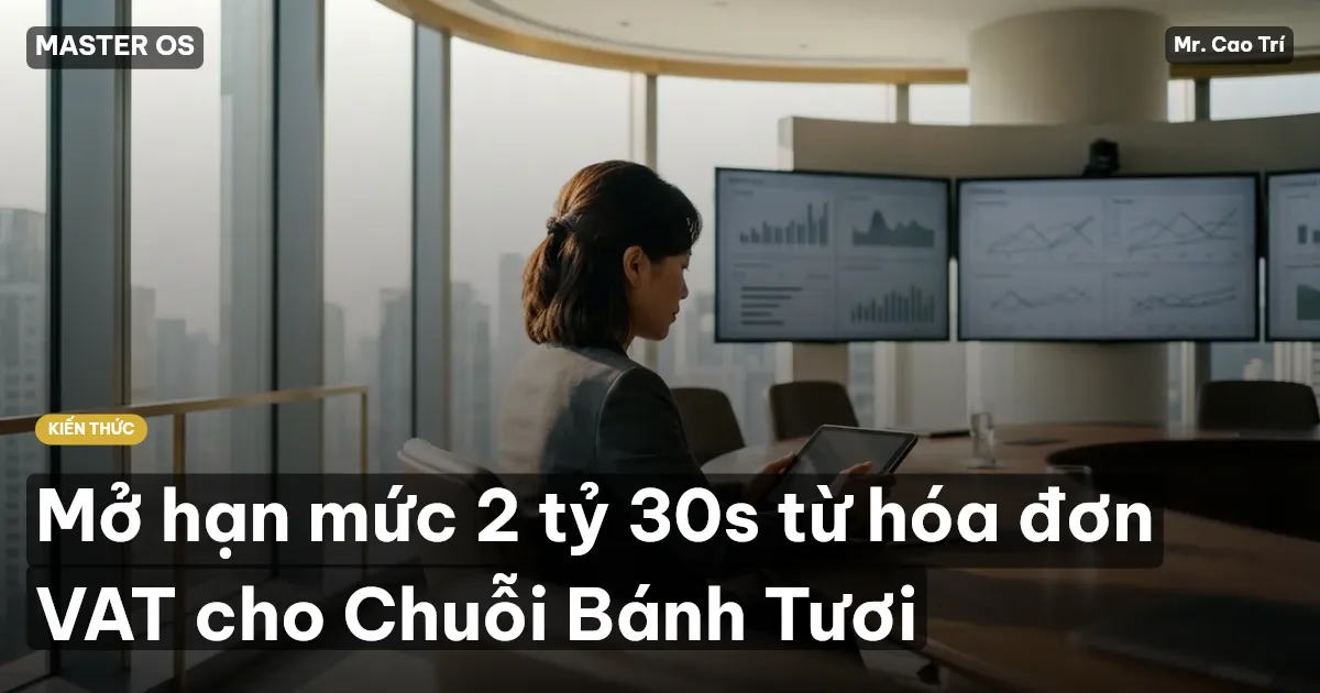 Mở hạn mức 2 tỷ 30s từ hóa đơn VAT cho Chuỗi Bánh Tươi