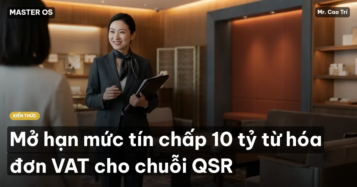 Mở hạn mức tín chấp 10 tỷ từ hóa đơn VAT cho chuỗi QSR