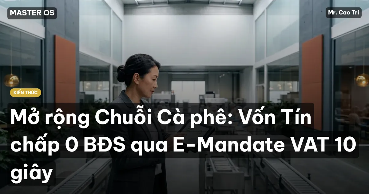Mở rộng Chuỗi Cà phê: Vốn Tín chấp 0 BĐS qua E-Mandate VAT 10 giây