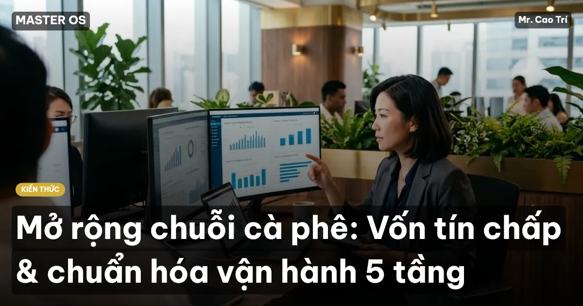 Mở rộng chuỗi cà phê: Vốn tín chấp & chuẩn hóa vận hành 5 tầng