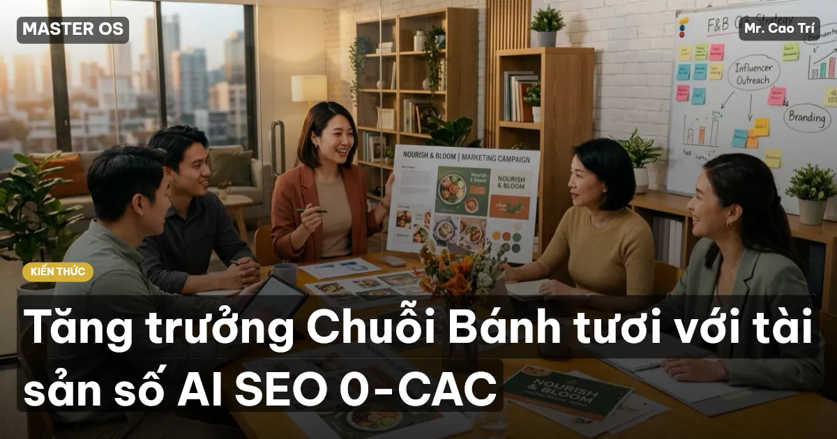 Tăng trưởng Chuỗi Bánh tươi với tài sản số AI SEO 0-CAC