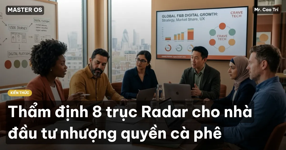 Thẩm định 8 trục Radar cho nhà đầu tư nhượng quyền cà phê