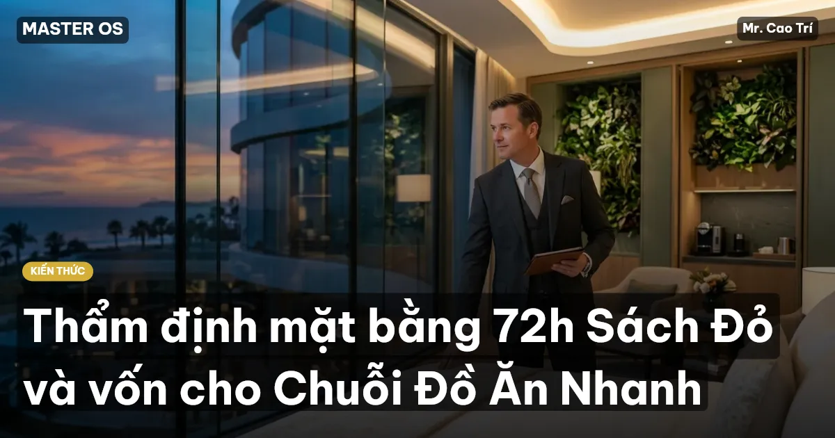 Thẩm định mặt bằng 72h Sách Đỏ và vốn cho Chuỗi Đồ Ăn Nhanh