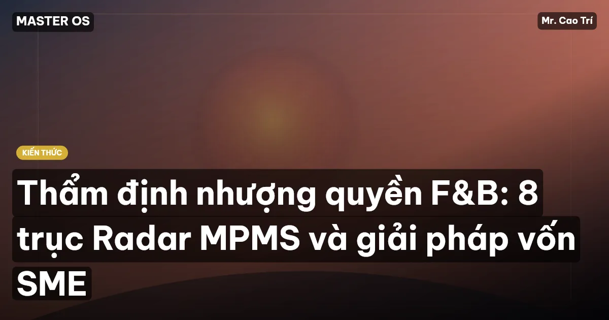 Thẩm định nhượng quyền F&B: 8 trục Radar MPMS và giải pháp vốn SME