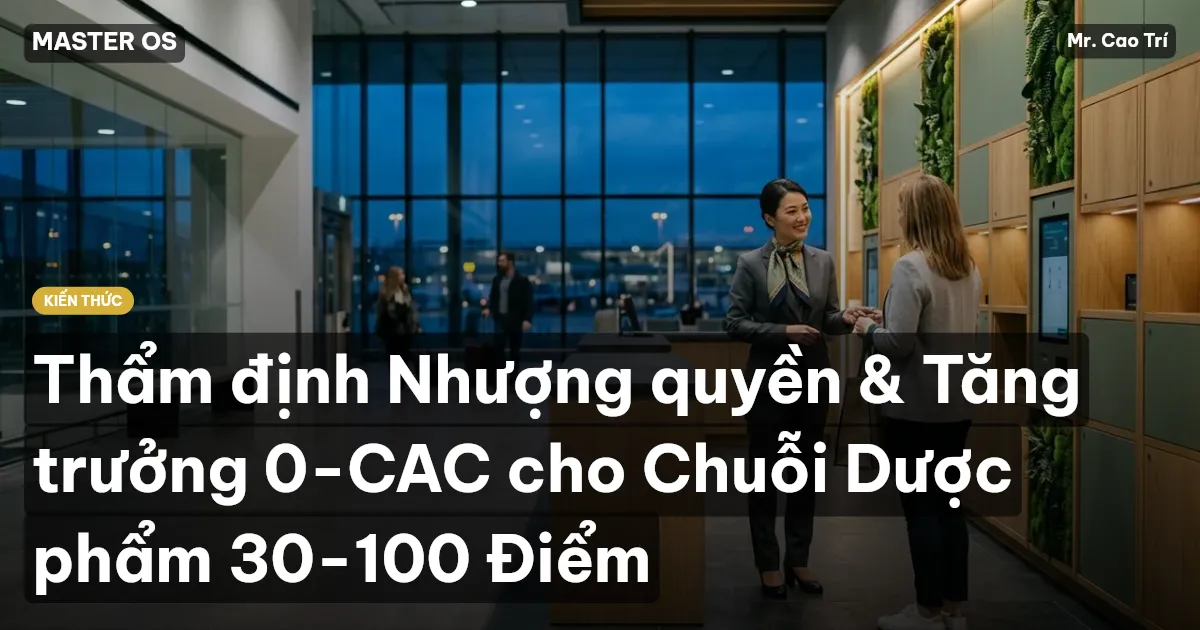 Thẩm định Nhượng quyền & Tăng trưởng 0-CAC cho Chuỗi Dược phẩm 30-100 Điểm