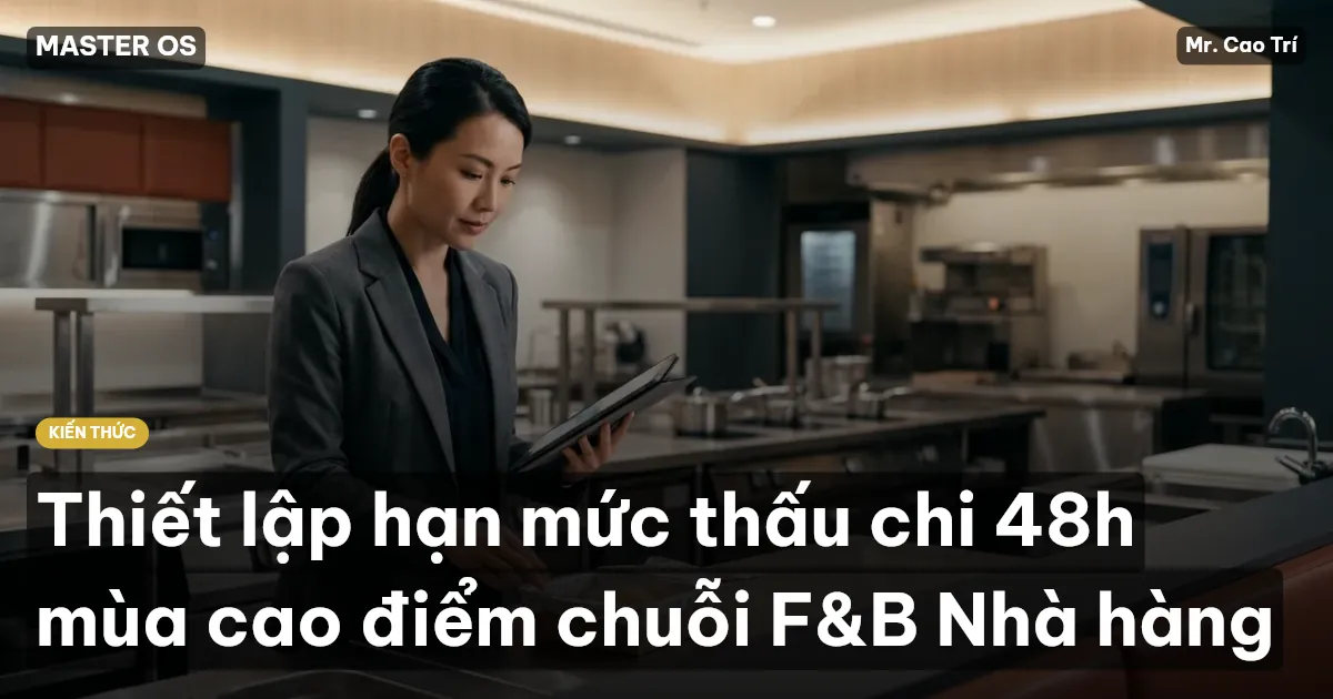 Thiết lập hạn mức thấu chi 48h mùa cao điểm chuỗi F&B Nhà hàng