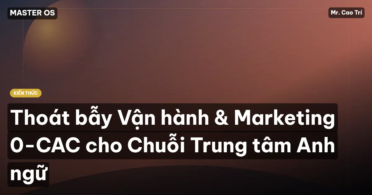 Thoát bẫy Vận hành & Marketing 0-CAC cho Chuỗi Trung tâm Anh ngữ