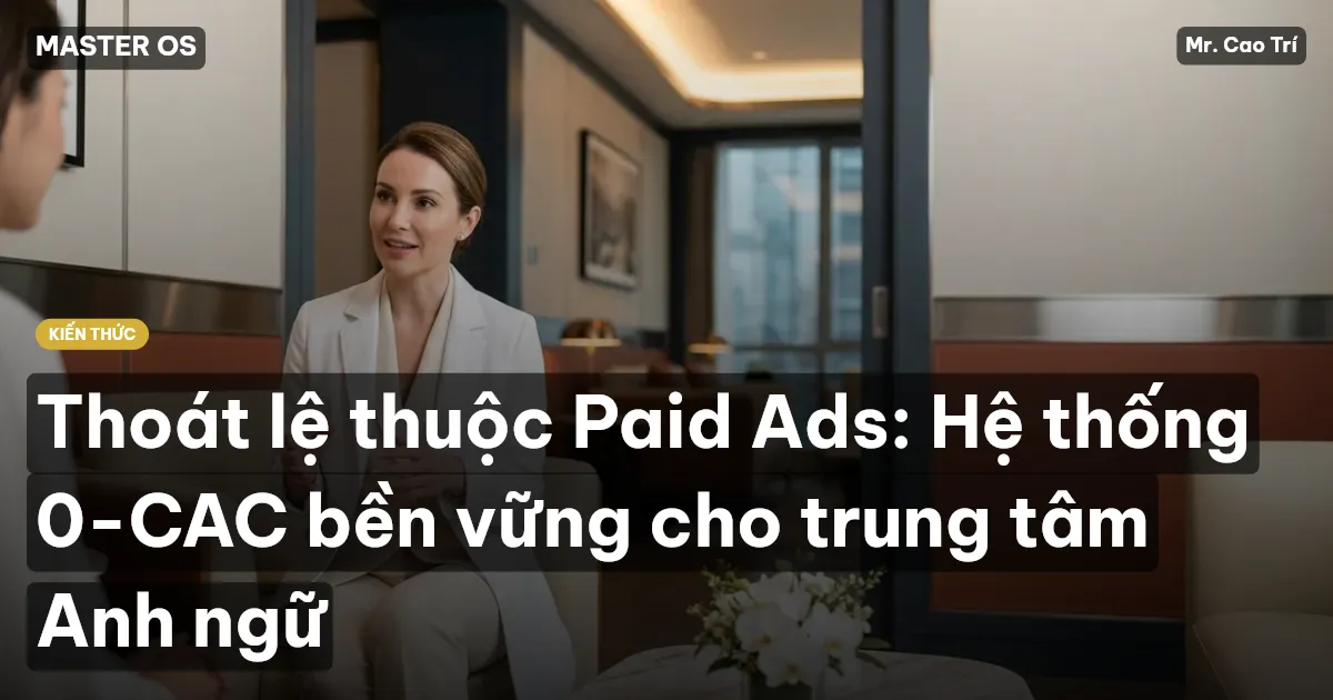 Thoát lệ thuộc Paid Ads: Hệ thống 0-CAC bền vững cho trung tâm Anh ngữ