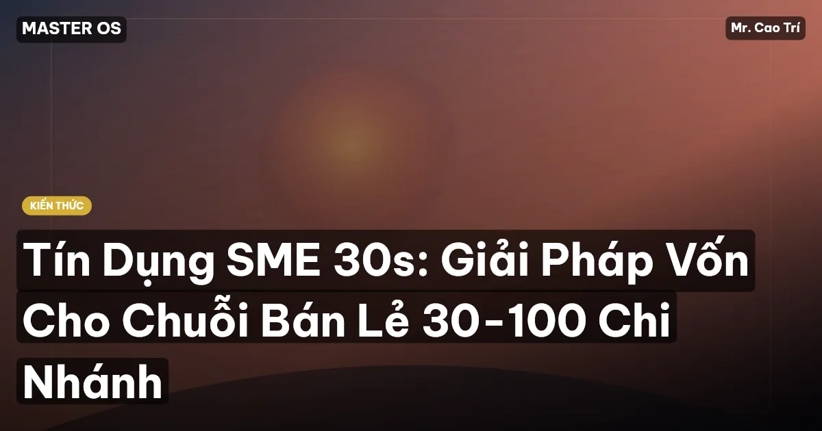 Tín Dụng SME 30s: Giải Pháp Vốn Cho Chuỗi Bán Lẻ 30-100 Chi Nhánh