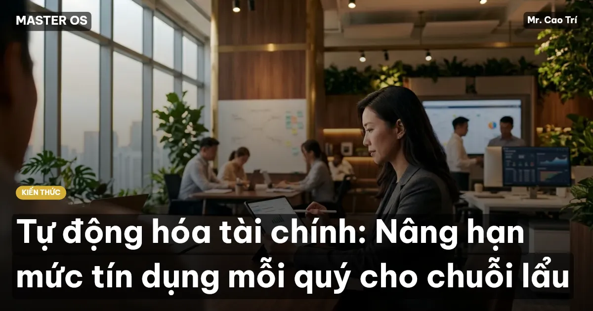 Tự động hóa tài chính: Nâng hạn mức tín dụng mỗi quý cho chuỗi lẩu