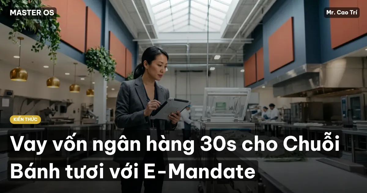 Vay vốn ngân hàng 30s cho Chuỗi Bánh tươi với E-Mandate