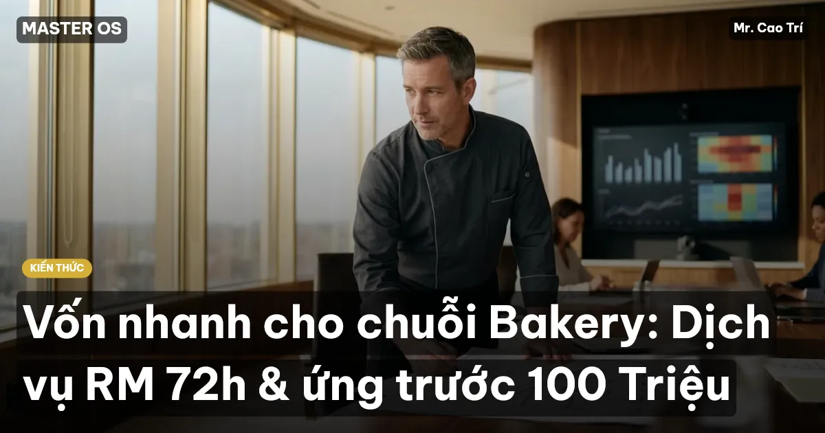Vốn nhanh cho chuỗi Bakery: Dịch vụ RM 72h & ứng trước 100 Triệu