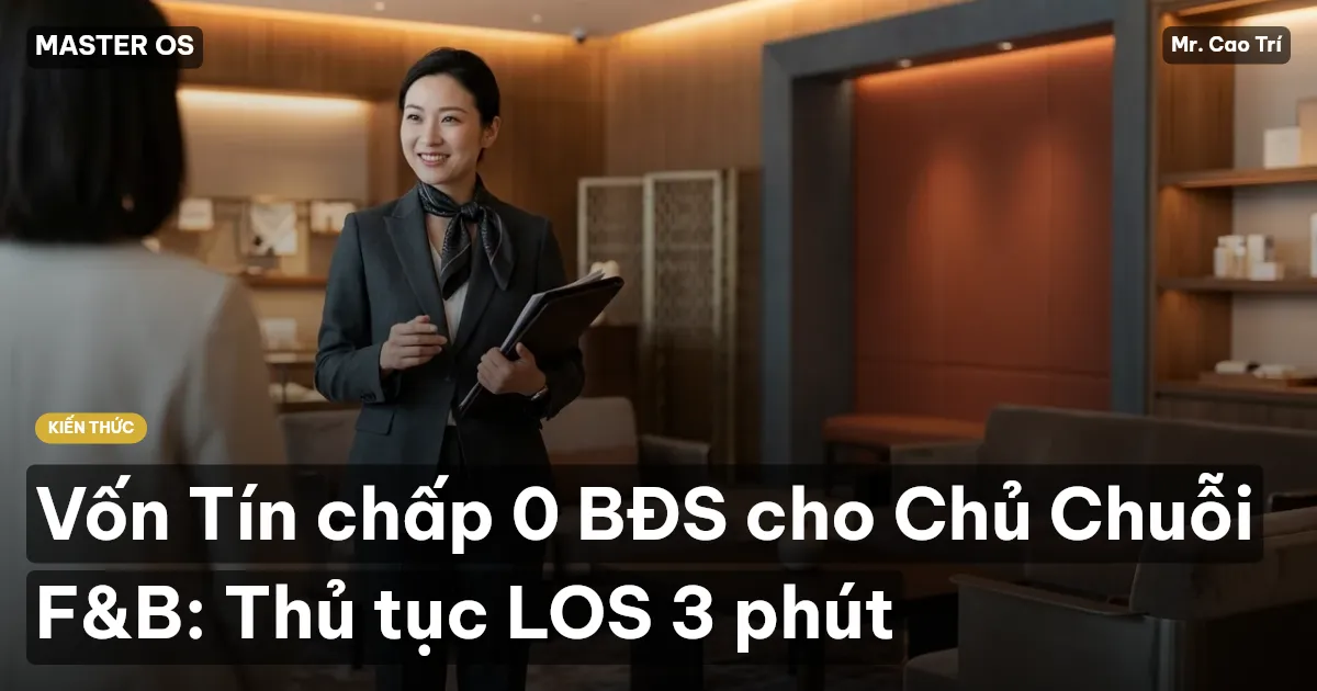 Vốn Tín chấp 0 BĐS cho Chủ Chuỗi F&B: Thủ tục LOS 3 phút