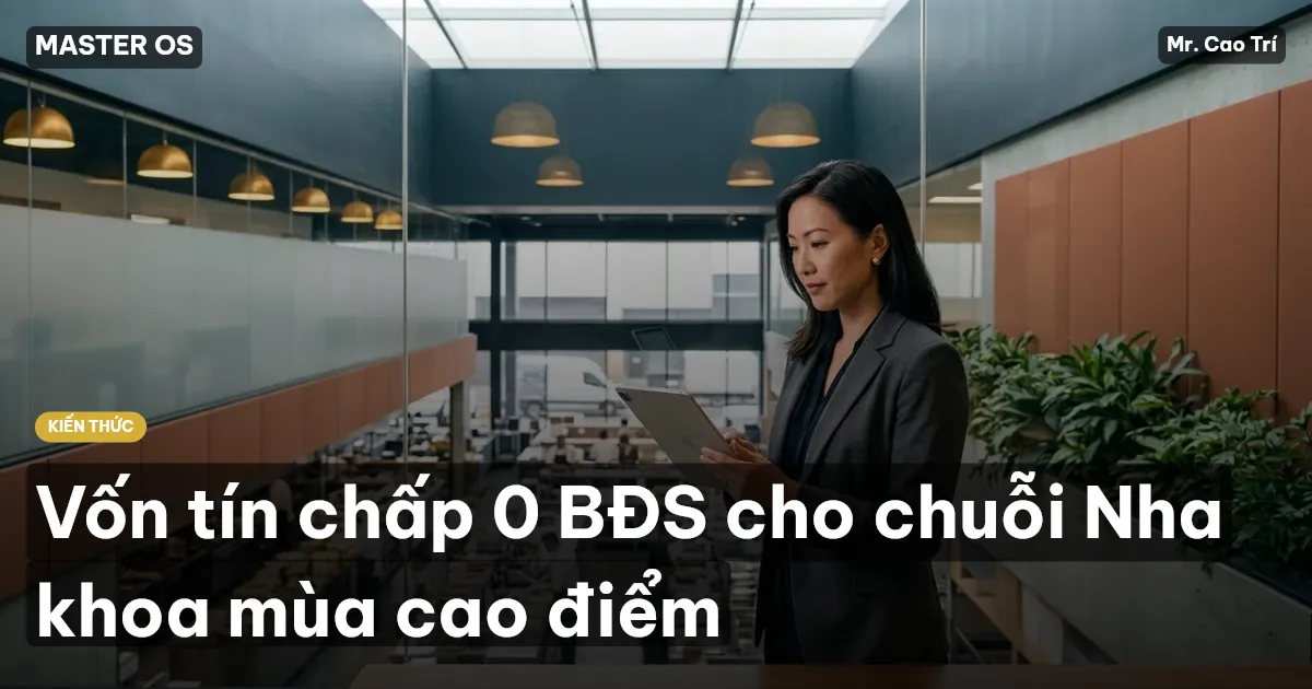 Vốn tín chấp 0 BĐS cho chuỗi Nha khoa mùa cao điểm