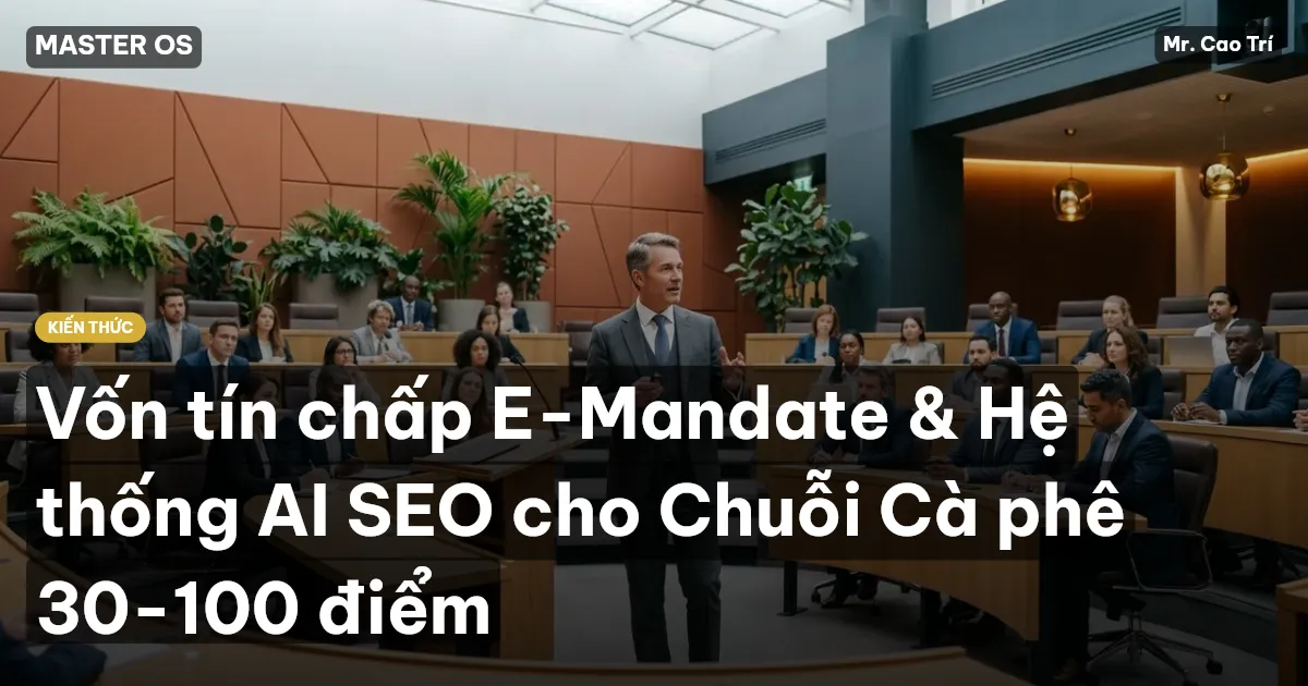 Vốn tín chấp E-Mandate & Hệ thống AI SEO cho Chuỗi Cà phê 30-100 điểm