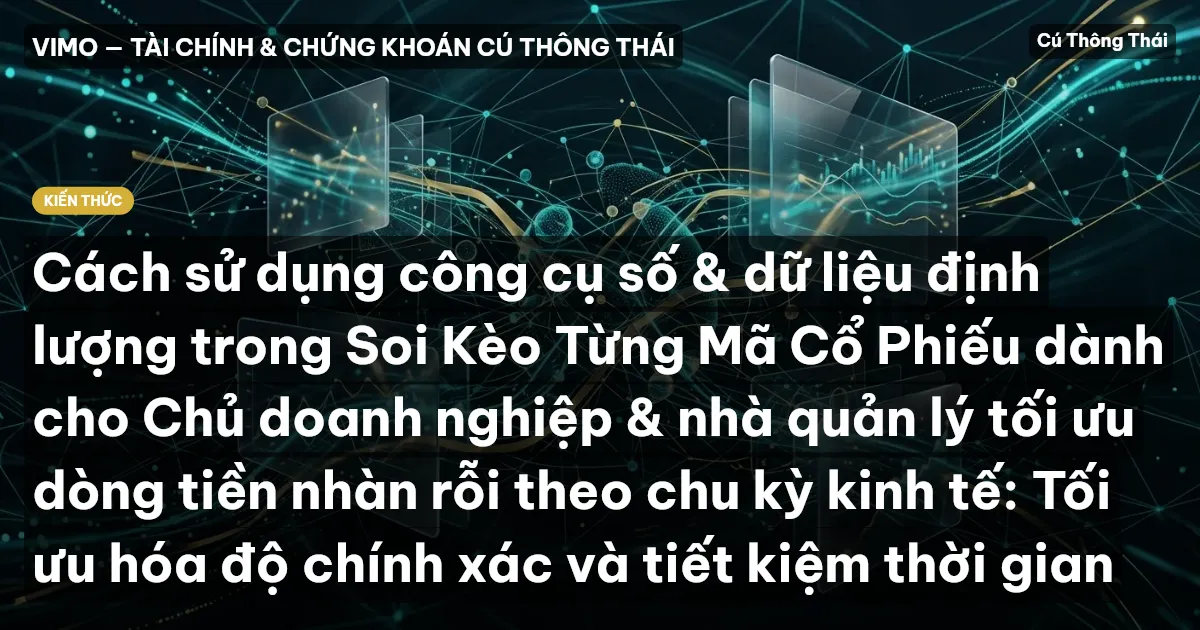 Cách sử dụng công cụ số & dữ liệu định lượng trong Soi Kèo Từng Mã Cổ Phiếu dành cho Chủ doanh nghiệp & nhà quản lý tối ưu dòng tiền nhàn rỗi theo chu kỳ kinh tế: Tối ưu hóa độ chính xác và tiết kiệm thời gian