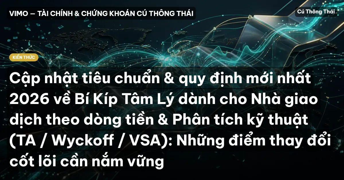Cập nhật tiêu chuẩn & quy định mới nhất 2026 về Bí Kíp Tâm Lý dành cho Nhà giao dịch theo dòng tiền & Phân tích kỹ thuật (TA / Wyckoff / VSA): Những điểm thay đổi cốt lõi cần nắm vững