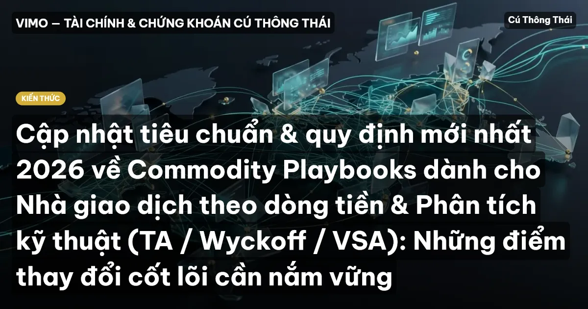 Cập nhật tiêu chuẩn & quy định mới nhất 2026 về Commodity Playbooks dành cho Nhà giao dịch theo dòng tiền & Phân tích kỹ thuật (TA / Wyckoff / VSA): Những điểm thay đổi cốt lõi cần nắm vững