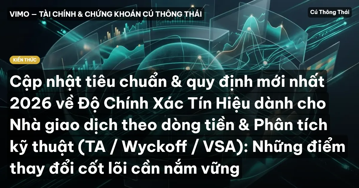 Cập nhật tiêu chuẩn & quy định mới nhất 2026 về Độ Chính Xác Tín Hiệu dành cho Nhà giao dịch theo dòng tiền & Phân tích kỹ thuật (TA / Wyckoff / VSA): Những điểm thay đổi cốt lõi cần nắm vững