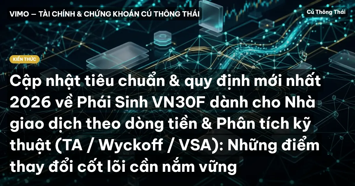 Cập nhật tiêu chuẩn & quy định mới nhất 2026 về Phái Sinh VN30F dành cho Nhà giao dịch theo dòng tiền & Phân tích kỹ thuật (TA / Wyckoff / VSA): Những điểm thay đổi cốt lõi cần nắm vững