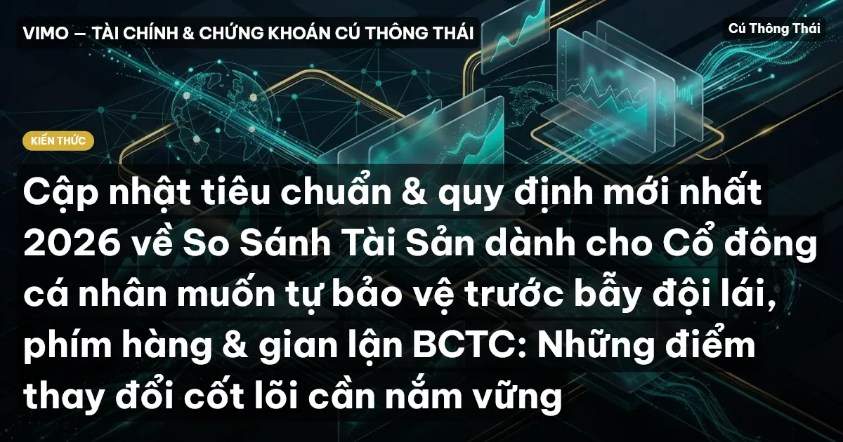 Cập nhật tiêu chuẩn & quy định mới nhất 2026 về So Sánh Tài Sản dành cho Cổ đông cá nhân muốn tự bảo vệ trước bẫy đội lái, phím hàng & gian lận BCTC: Những điểm thay đổi cốt lõi cần nắm vững