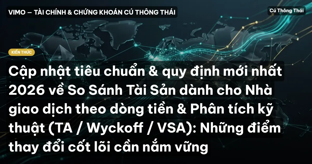 Cập nhật tiêu chuẩn & quy định mới nhất 2026 về So Sánh Tài Sản dành cho Nhà giao dịch theo dòng tiền & Phân tích kỹ thuật (TA / Wyckoff / VSA): Những điểm thay đổi cốt lõi cần nắm vững