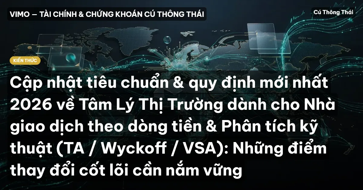 Cập nhật tiêu chuẩn & quy định mới nhất 2026 về Tâm Lý Thị Trường dành cho Nhà giao dịch theo dòng tiền & Phân tích kỹ thuật (TA / Wyckoff / VSA): Những điểm thay đổi cốt lõi cần nắm vững